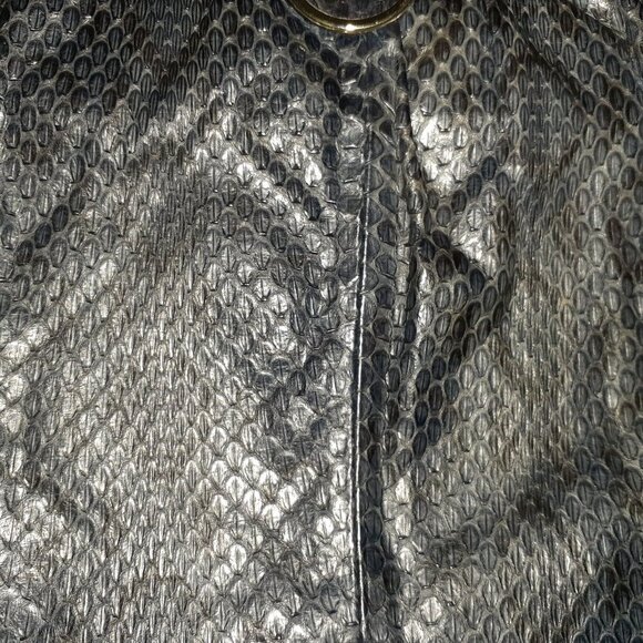 Vintage BALLY CANADA-Navy Blue Snakeskin Convertible Clutch/Shoulder-Near Mint - Picture 3 of 8